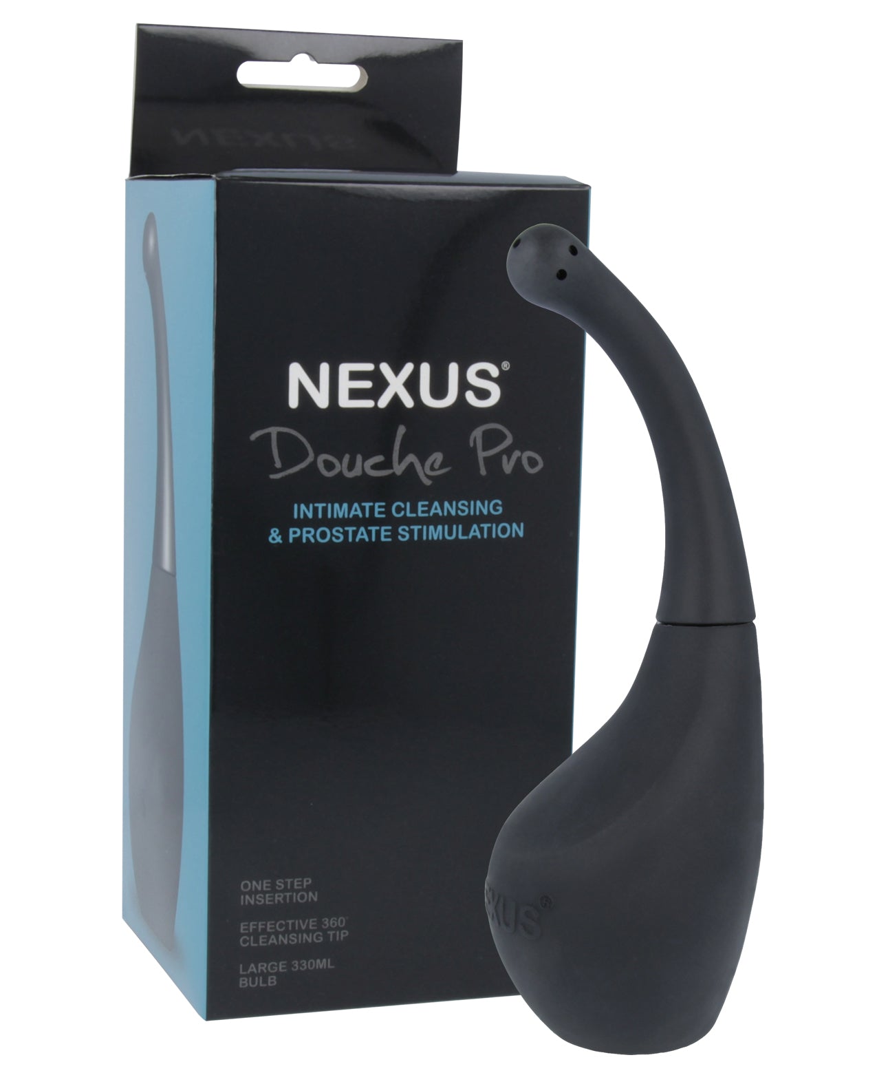 Nexus Douche Pro Black Anal Douche With 330ml Bulb And Curved Nozzle