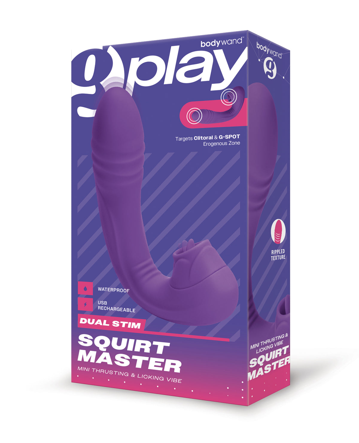 Bodywand G Play Dual Stimulation Thrusting Flicking Tongue Vibrator Purple