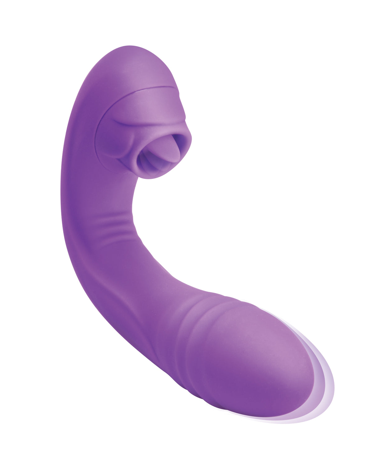Vibrador Bodywand G Play de doble estimulación, con embestida, movimiento de lengua y vibración, morado