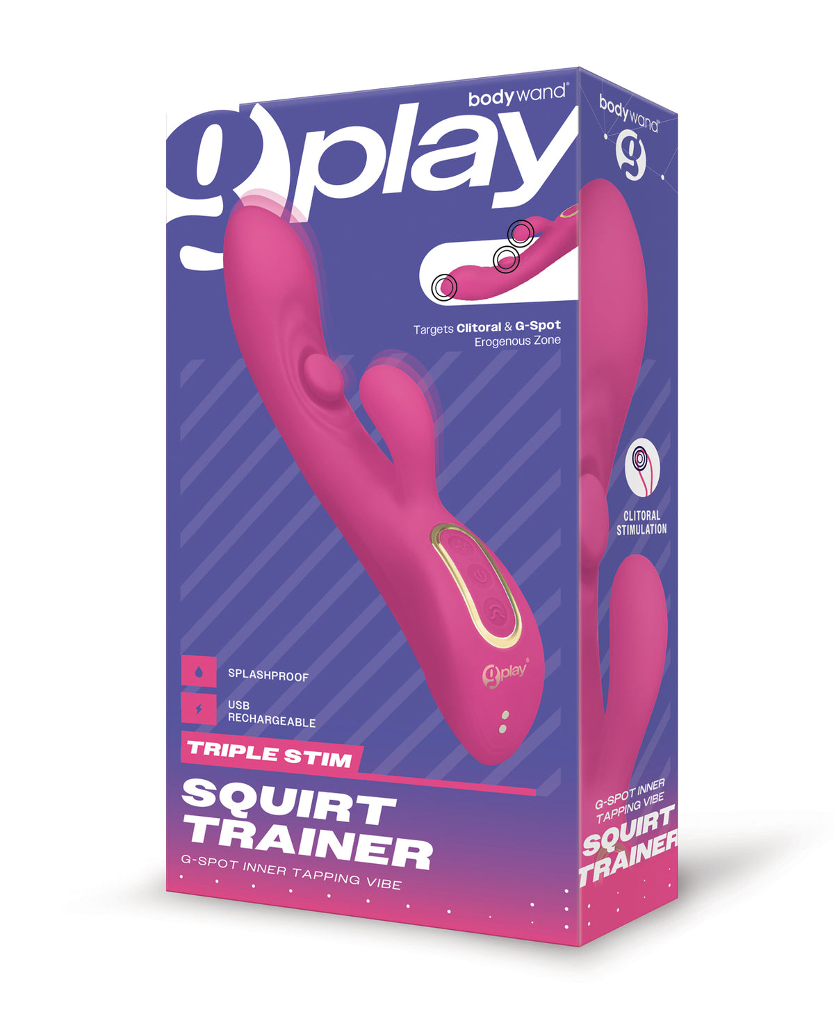 Bodywand Pink Triple Stim G Spot Clitoral Vibrator Wand