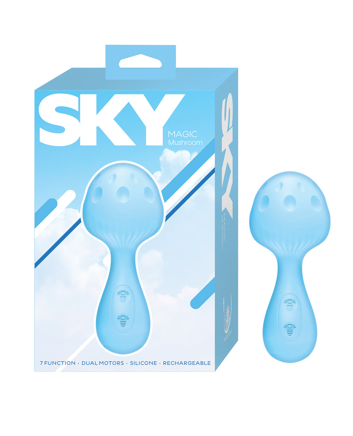 Nasstoys Sky Magic Mushroom Mini Silicone Wand Vibrator Blue