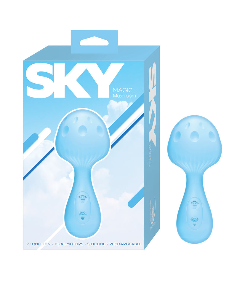 Cargue la imagen en el visor de la galería, Vibrador tipo varita mini de silicona Nasstoys Sky Magic Mushroom, azul
