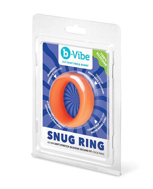 Carica l'immagine nel visualizzatore Galleria, Anello fallico B-Vibe Snug Ring 40 mm in silicone morbido e sicuro, arancione
