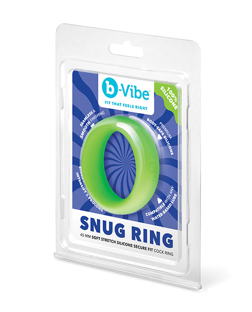 B Vibe Snug Ring 45Mm Soft Silicone Cock Ring With Secure Fit Green