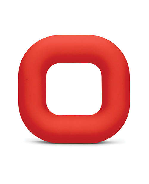 Anello fallico Bvibe Flex Bulk in silicone super morbido con vestibilità sicura, rosso