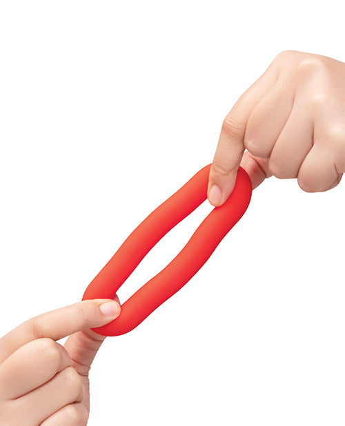 Anello fallico Bvibe Flex Bulk in silicone super morbido con vestibilità sicura, rosso