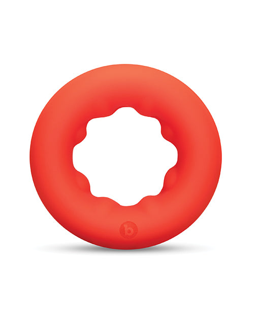 Anillo para el pene Bvibe Flex Ring de silicona ultrasuave con agarre seguro, rojo