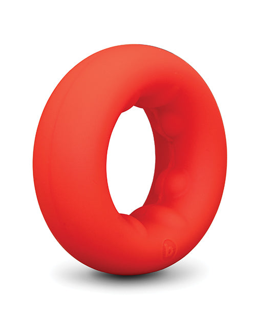Anillo para el pene Bvibe Flex Ring de silicona ultrasuave con agarre seguro, rojo