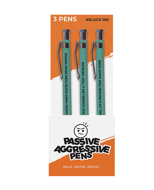 Wood Rocket Passive Aggressive-udtrækkelige kuglepenne, 3-pak, med stylusspids
