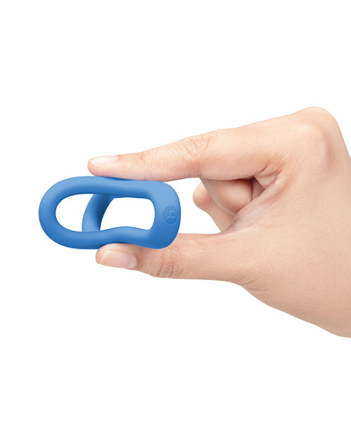 Chingă pentru penis și testicule B Vibe Snug Ring Tri Sling, din silicon moale și elastic
