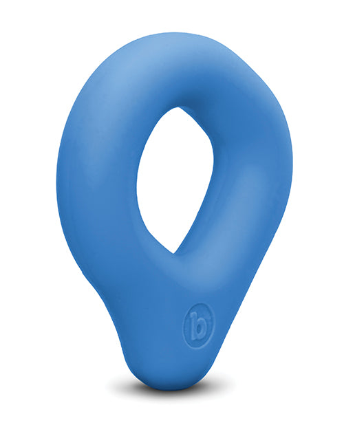 Anneau pénien B Vibe Flex Drip en silicone ultra-souple, bleu, maintien sûr