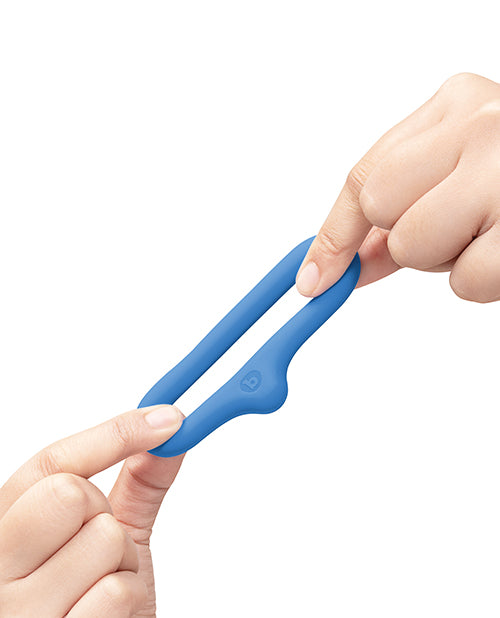 Anneau pénien B Vibe Flex Drip en silicone ultra-souple, bleu, maintien sûr