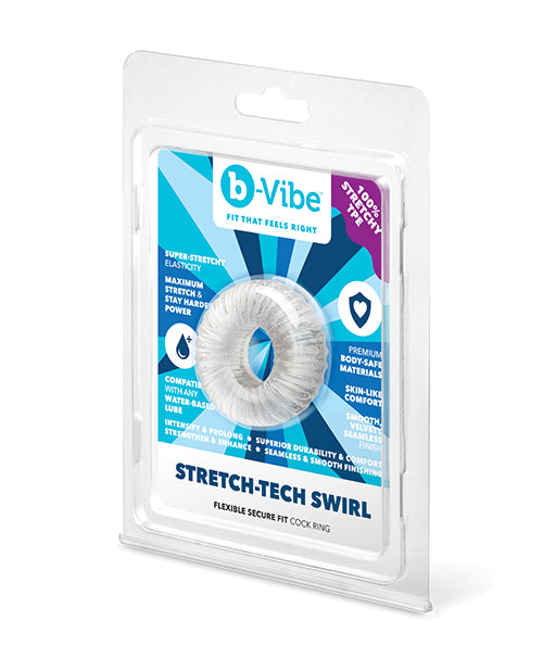 BVibes Stretch Tech Swirl Flexible Cock Ring With Vibrating Massage