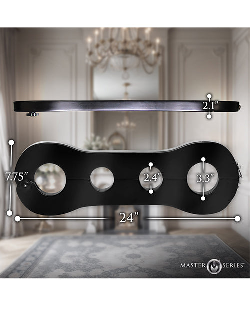 Trapped Wrist and Ankle Stocks Black Wood Bondage Restraints