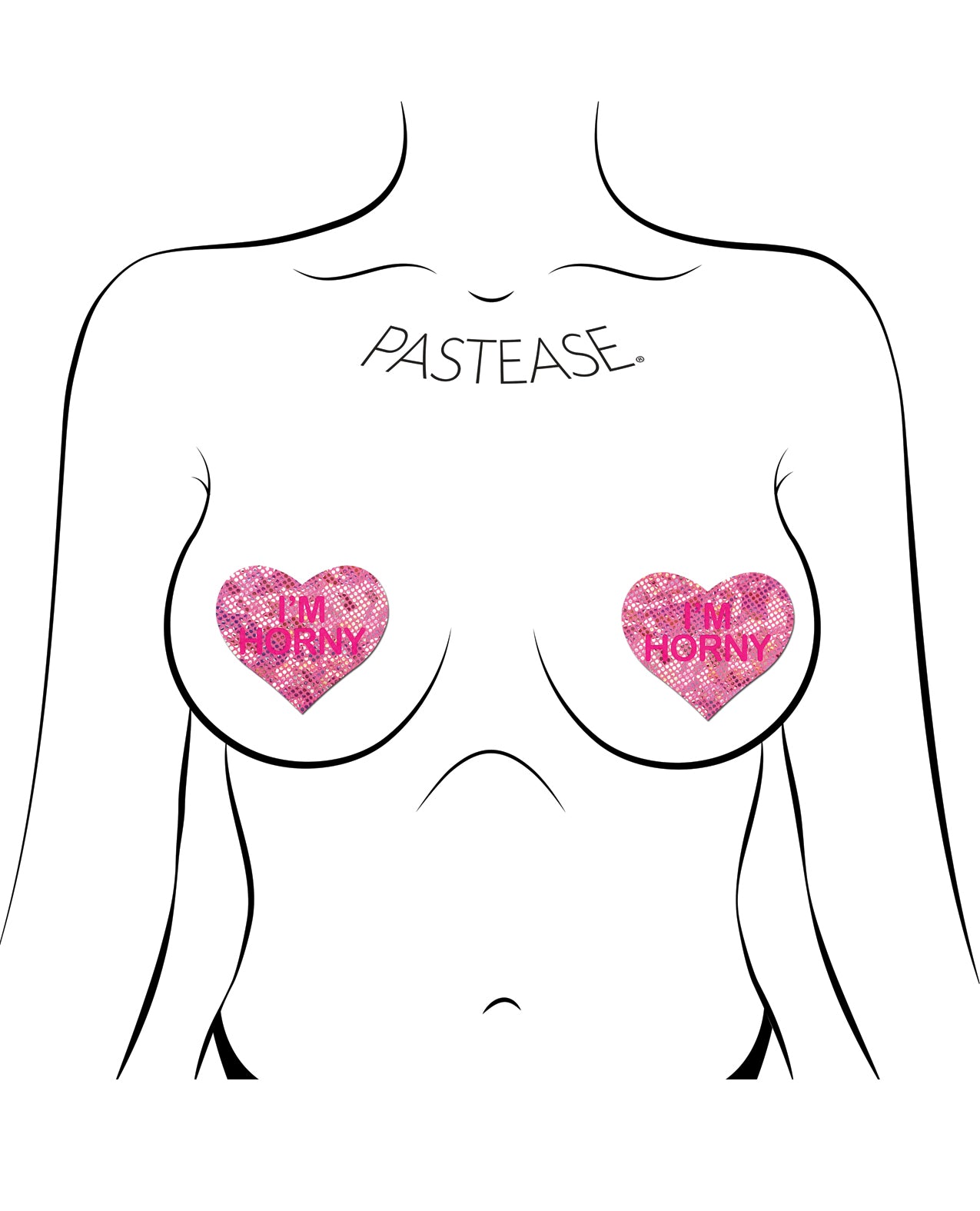 Pastease I'm Horny Heart Premium One Size Pink Red Soft