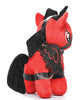 Załaduj obraz do przeglądarki galerii, Master Series Bondage Pony Red Plush With Silver Horn Wings Faux Leather Harness
