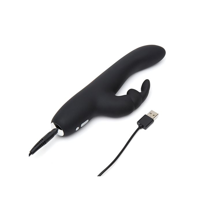 Fifty Shades of Grey Greedy Girl Rechargeable Slimline Rabbit Vibrator - Black