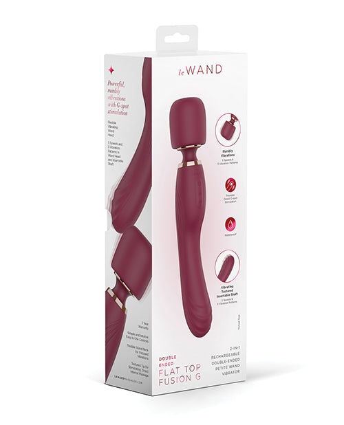Le Wand Flat Top Fusion G Spot 2 In 1 Petite Rechargeable Wand Vibrator