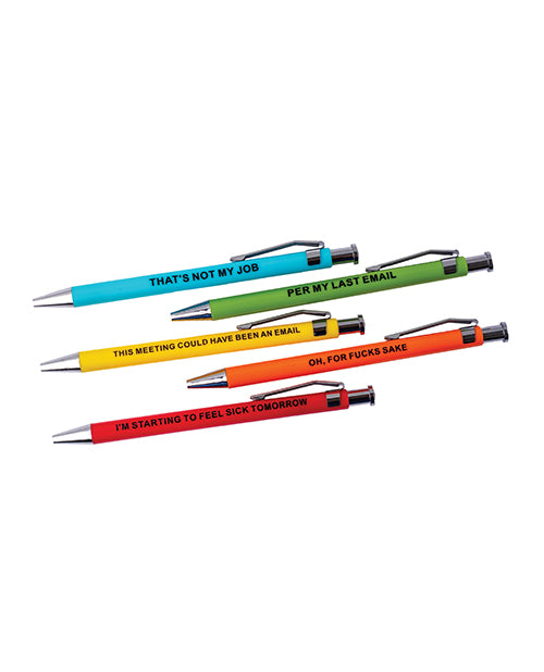Wood Rocket Offensive Pens 5 Pack Funny Sayings Ballpoint Pens
