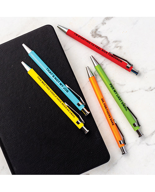 Wood Rocket Offensive Pens 5 Pack Funny Sayings Ballpoint Pens
