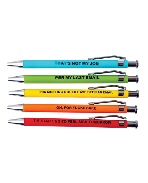 Wood Rocket Offensive Pens 5 Pack Funny Sayings Ballpoint Pens