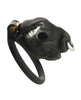 Charger l'image dans la visionneuse de la galerie, Master Series Bull Chastity Cage Black With Bull Head Cap And Four Graduated Rings For Adjustable Fit And Body Safe
