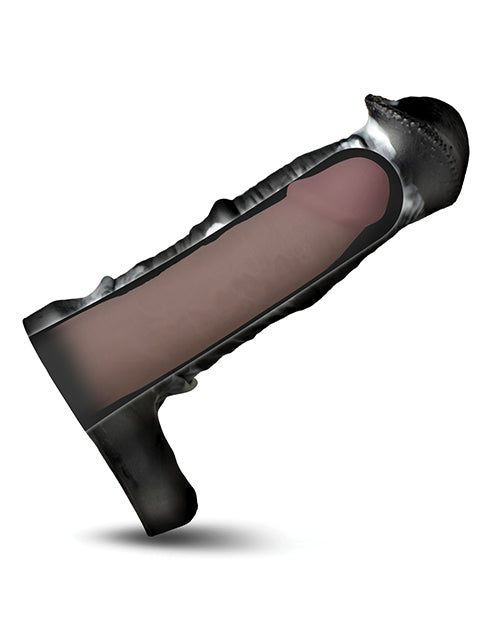 Creature Cocks Stallion Estensione del Pene in Silicone 1" - Nero/Argento Grande
