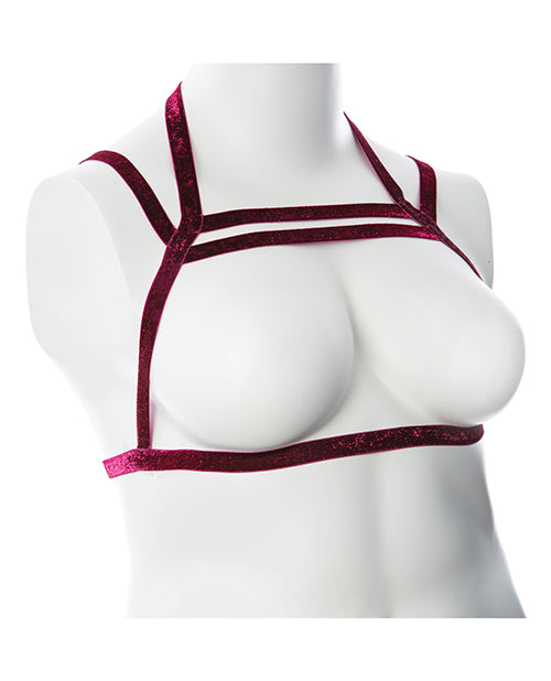 Load image into Gallery viewer, Gender Fluid Sugar Coated Harness - XL-XXXL Raspberry Glitter
