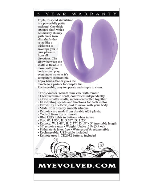 Load image into Gallery viewer, Evolved Petite Tickler Mini Vibe w/Remote - Purple
