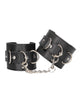 Load image into Gallery viewer, Shots Ouch Black &amp; White Bonded Leather Hand/Ankle Cuffs - Black
