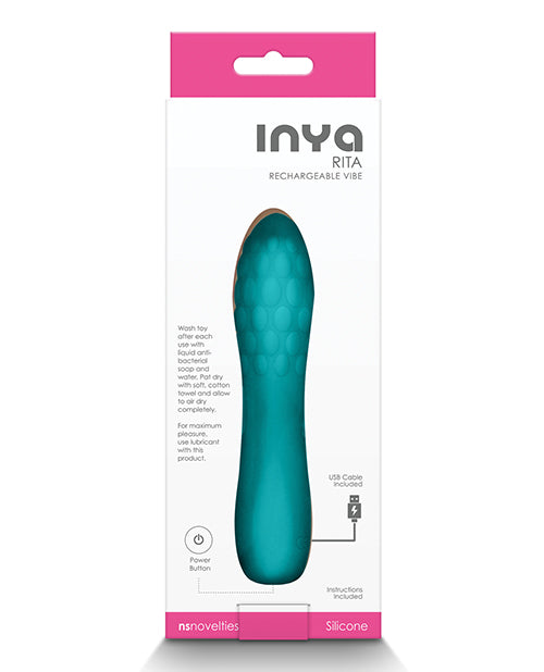 INYA Rita Rechargeable Teal Silicone Vibrator With 10 Settings