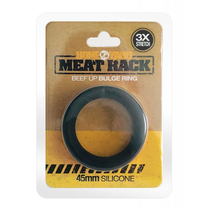 Boneyard Meat Rack Cock Ring Black 3X Stretch Warm Comfortable Wear