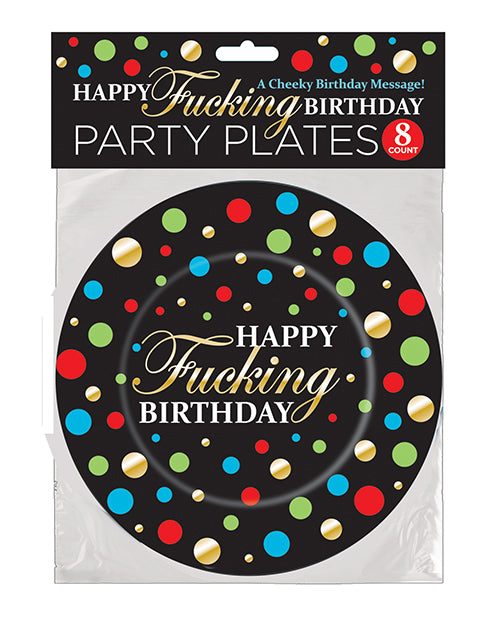 Happy Fucking Birthday Plates Pack of 8 with Gold Foil