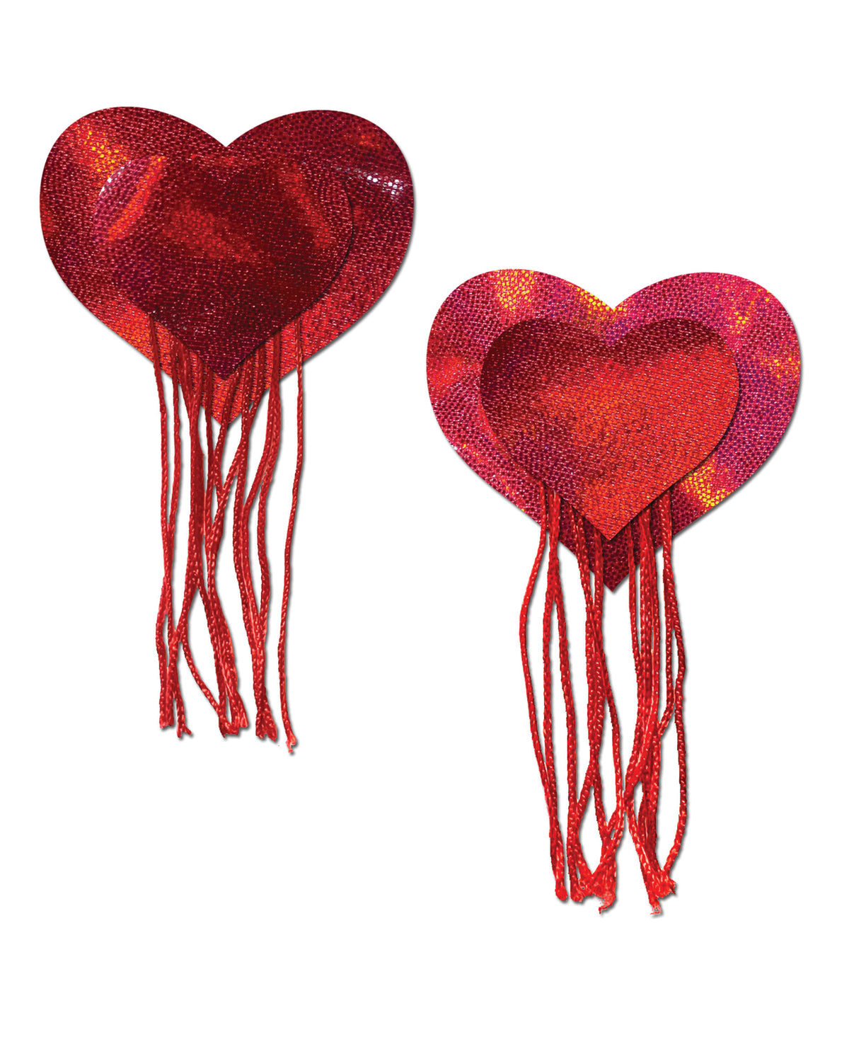 Pastease Tassel Holographic Heart - Red O/S