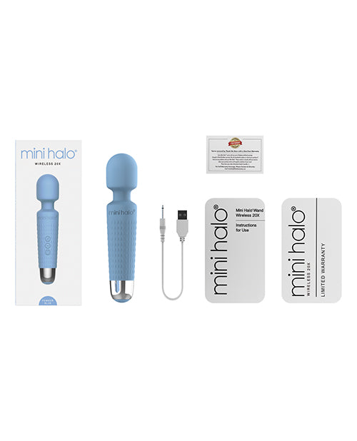 Mini Halo Wireless 20x Wand Powder Blue Massage Wand