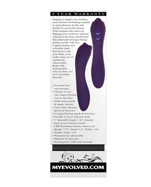 Load image into Gallery viewer, Evolved Thorny Rose Dual End Massager - Purple
