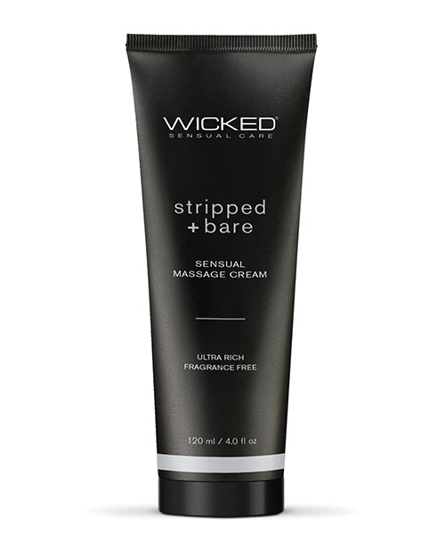 Wicked Sensual Care Stripped And Bare Unscented Massage Cream 4 oz