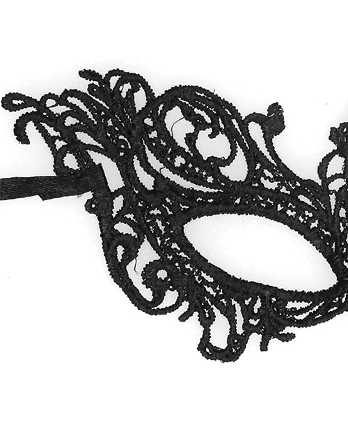 Load image into Gallery viewer, Shots Ouch Black &amp; White Lace Eye Mask - Royal Black
