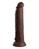Afbeelding laden in Galerijviewer, King Cock Elite 9" Dual Density Vibrating Silicone Cock w/Remote - Brown

