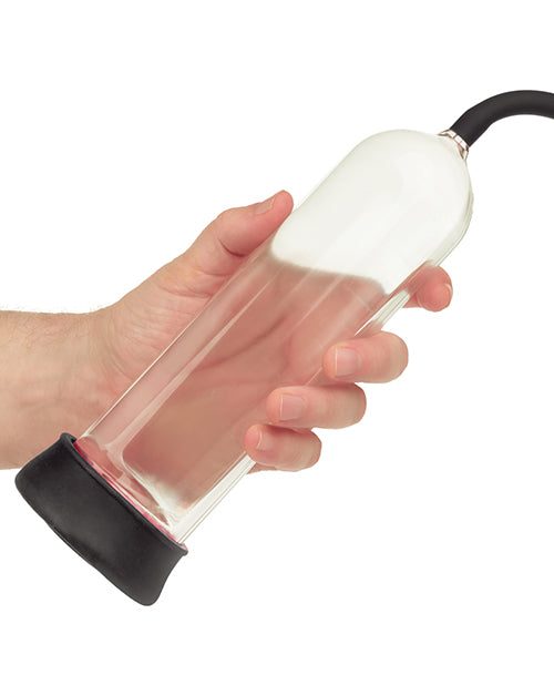 Peak Magnified Gauged Penis Pump System w/Cock & Ball Ring - Black