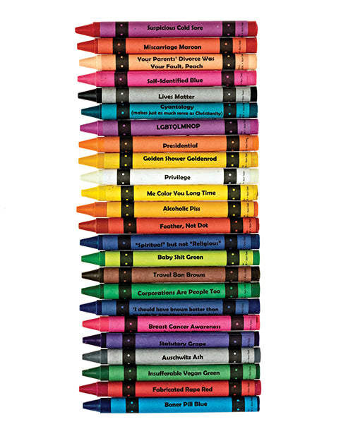 Wood Rocket Offensive Crayons 24 Pack With Funny Dirty Names