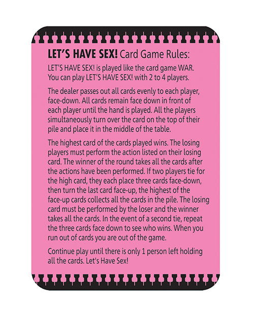 Lets Have Sex Card Game For Couples And Adults Game Night