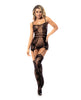 Cargue la imagen en el visor de la galería, Floral Fishnet Bodystocking Black O/S
