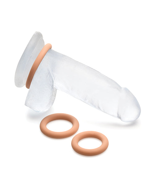 Curve Toys Jock Silicone Cock Ring Set of 3 Graduated Sizes Medium Size Premium Silicone Phthalate Free Latex Free