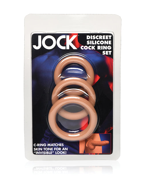 Curve Toys Jock Silicone Cock Ring Set of 3 Graduated Sizes Medium Size Premium Silicone Phthalate Free Latex Free