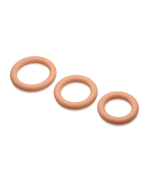 Curve Toys Jock Silicone Cock Ring Set of 3 Graduated Sizes Medium Size Premium Silicone Phthalate Free Latex Free