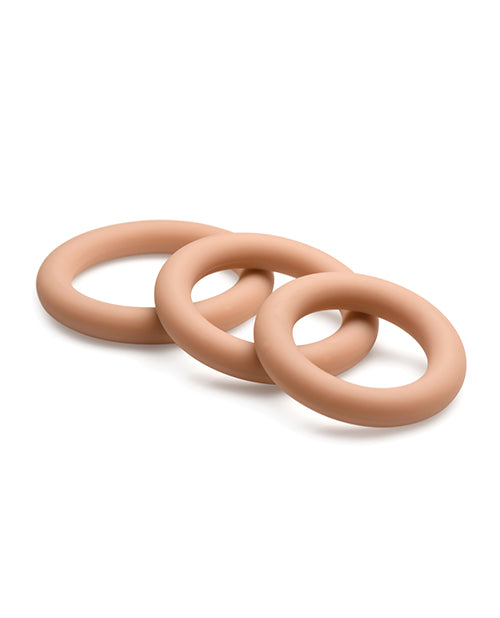 Curve Toys Jock Silicone Cock Ring Set of 3 Graduated Sizes Medium Size Premium Silicone Phthalate Free Latex Free