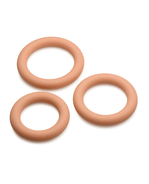 Curve Toys Jock Silicone Cock Ring Set of 3 Graduated Sizes Medium Size Premium Silicone Phthalate Free Latex Free