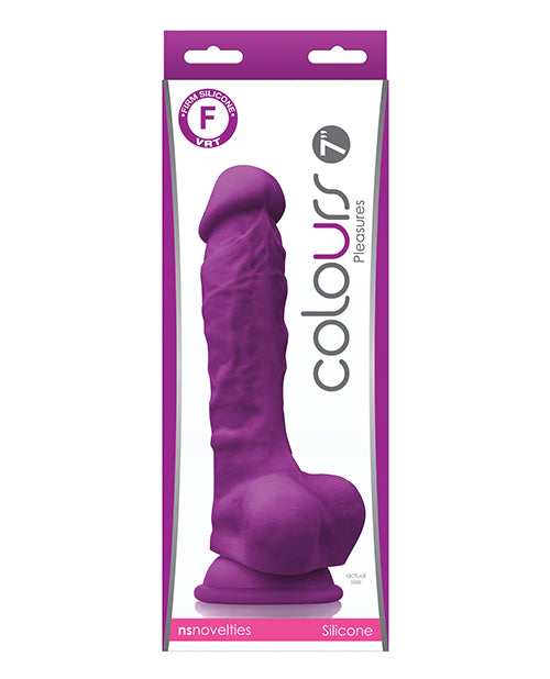 Colours Pleasures 7" Dildo mit Kugeln & Saugnapf - Lila