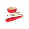 Charger l'image dans la visionneuse de la galerie, Spartacus Plush Lined PU Collar &amp; Chained Leash - Red
